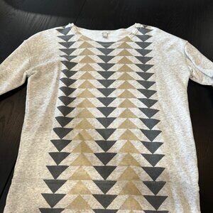 J Crew Gray Sweatshirt Gold Triangles S